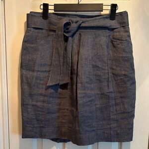 Talbots Charcoal Pencil Skirt with Tie Waist